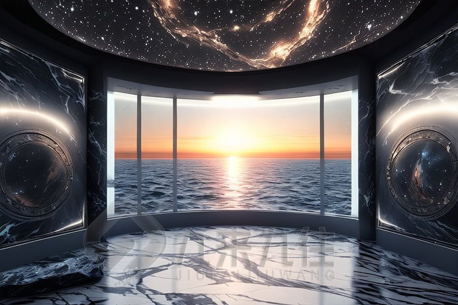 高科技外貿展館設計,環(huán)保展廳施工方案,九來九往文化科技展廳建設